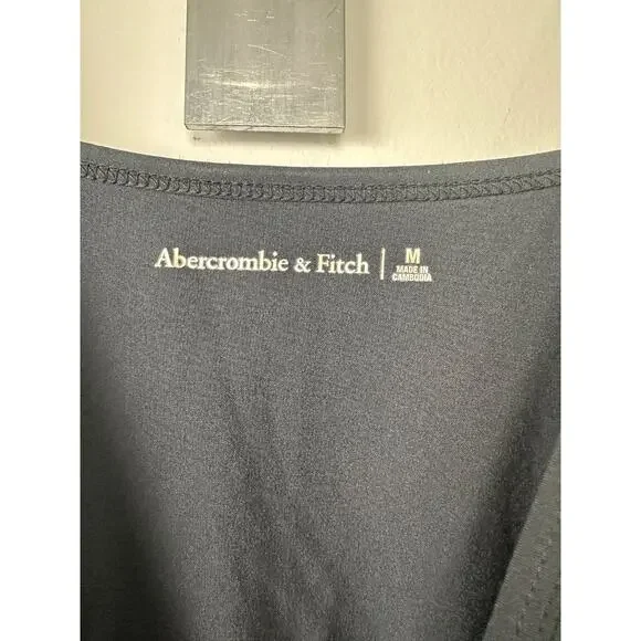 Abercrombie & Fitch Jumpsuit Womens M Black Adjustable Straps Elastic Waist D20 - Picture 3 of 7